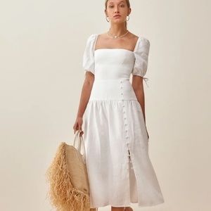 Reformation Melony Linen Dress in White *NEW*